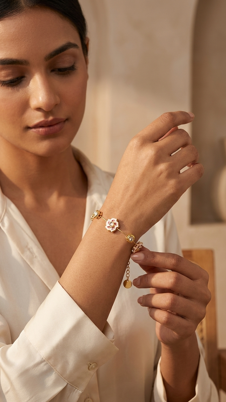 Zehra bangle - White
