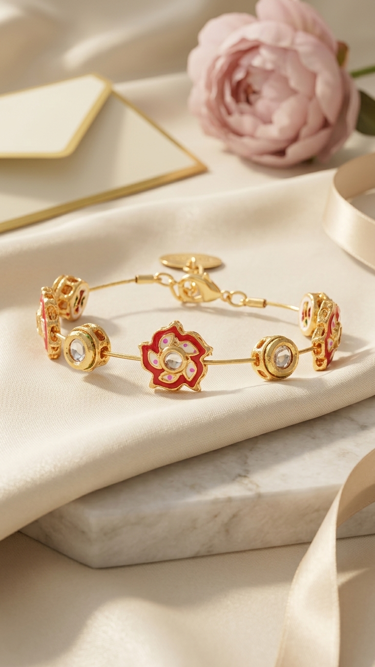 Zehra bangle-Coral Red