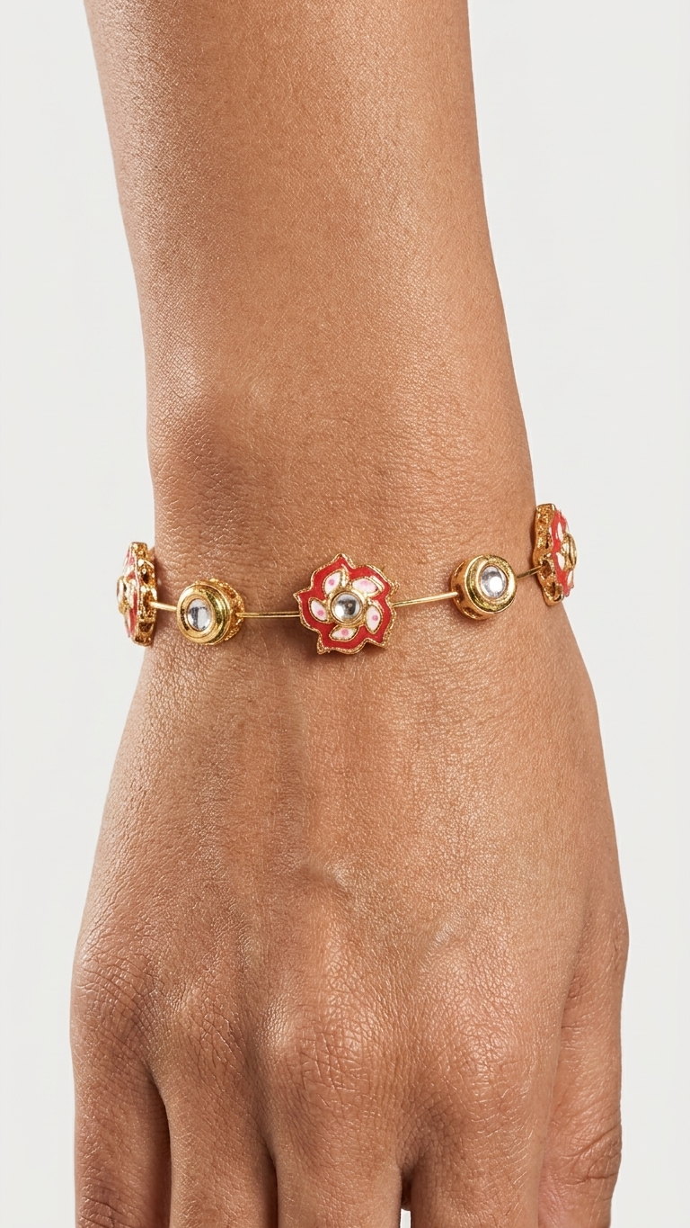 Zehra bangle-Coral Red