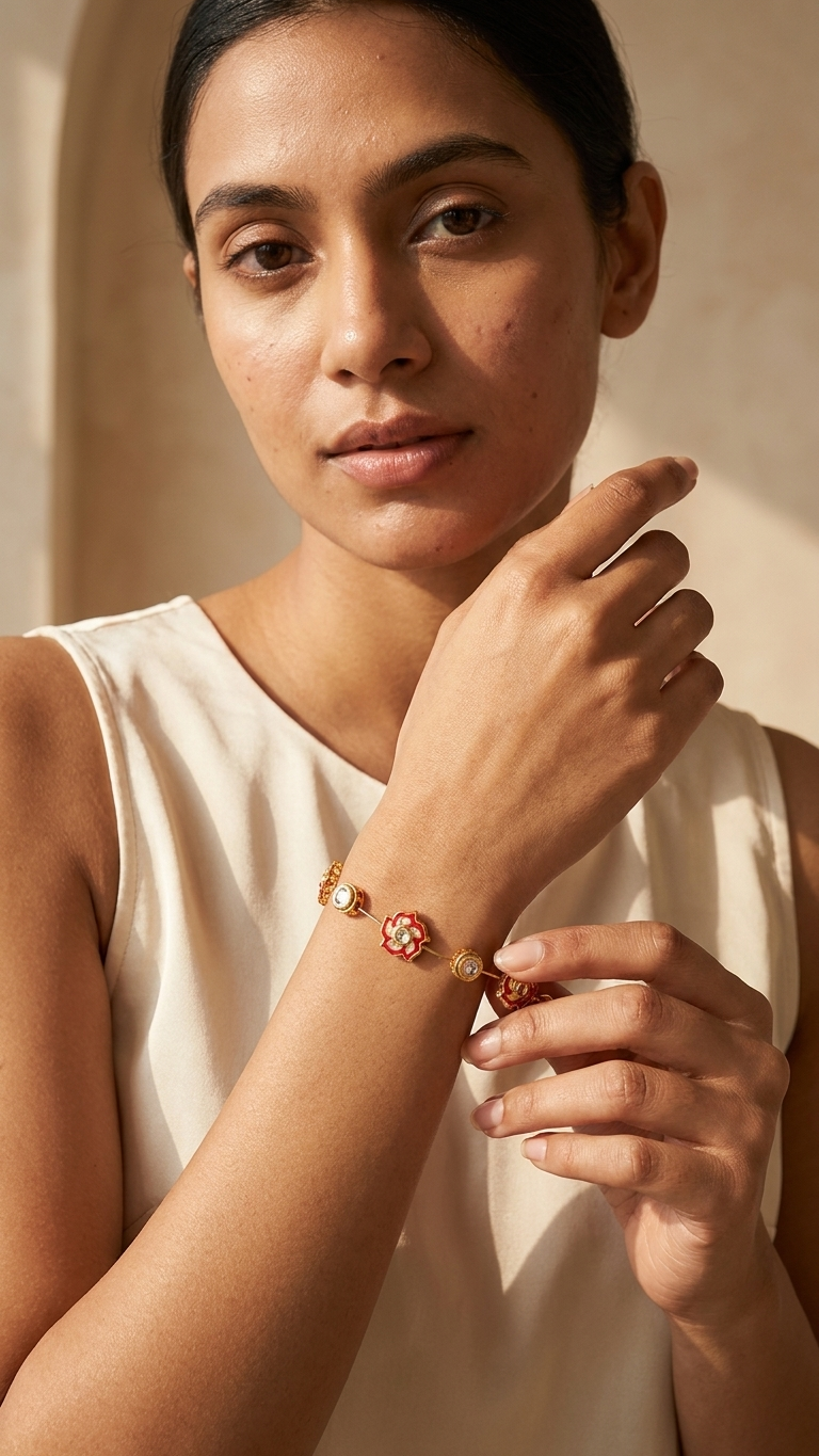 Zehra bangle-Coral Red