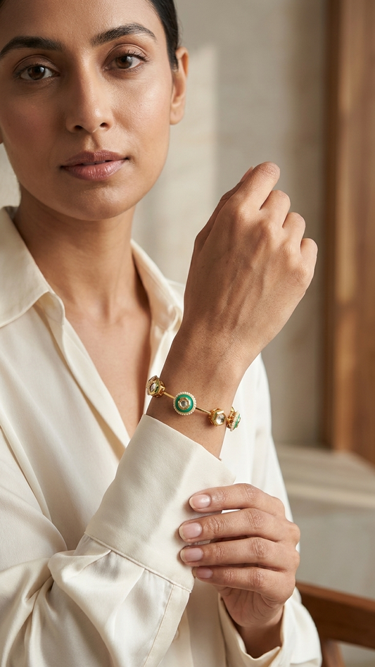 Ella bangle- Teal Green