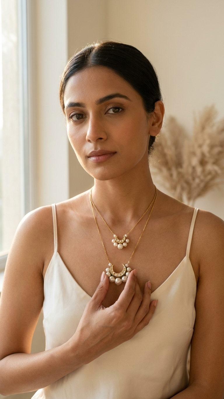 Double Chaand Necklace