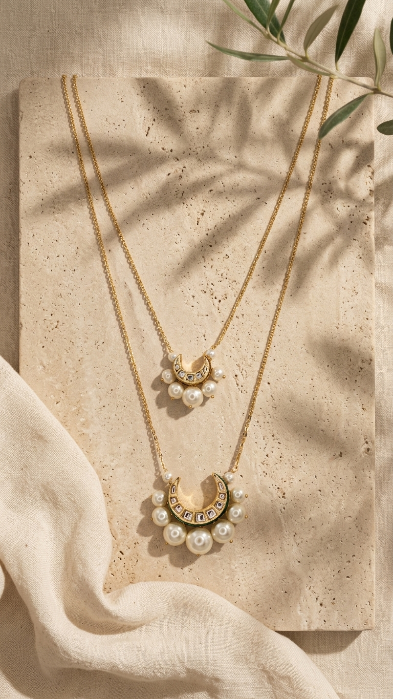 Double Chaand Necklace