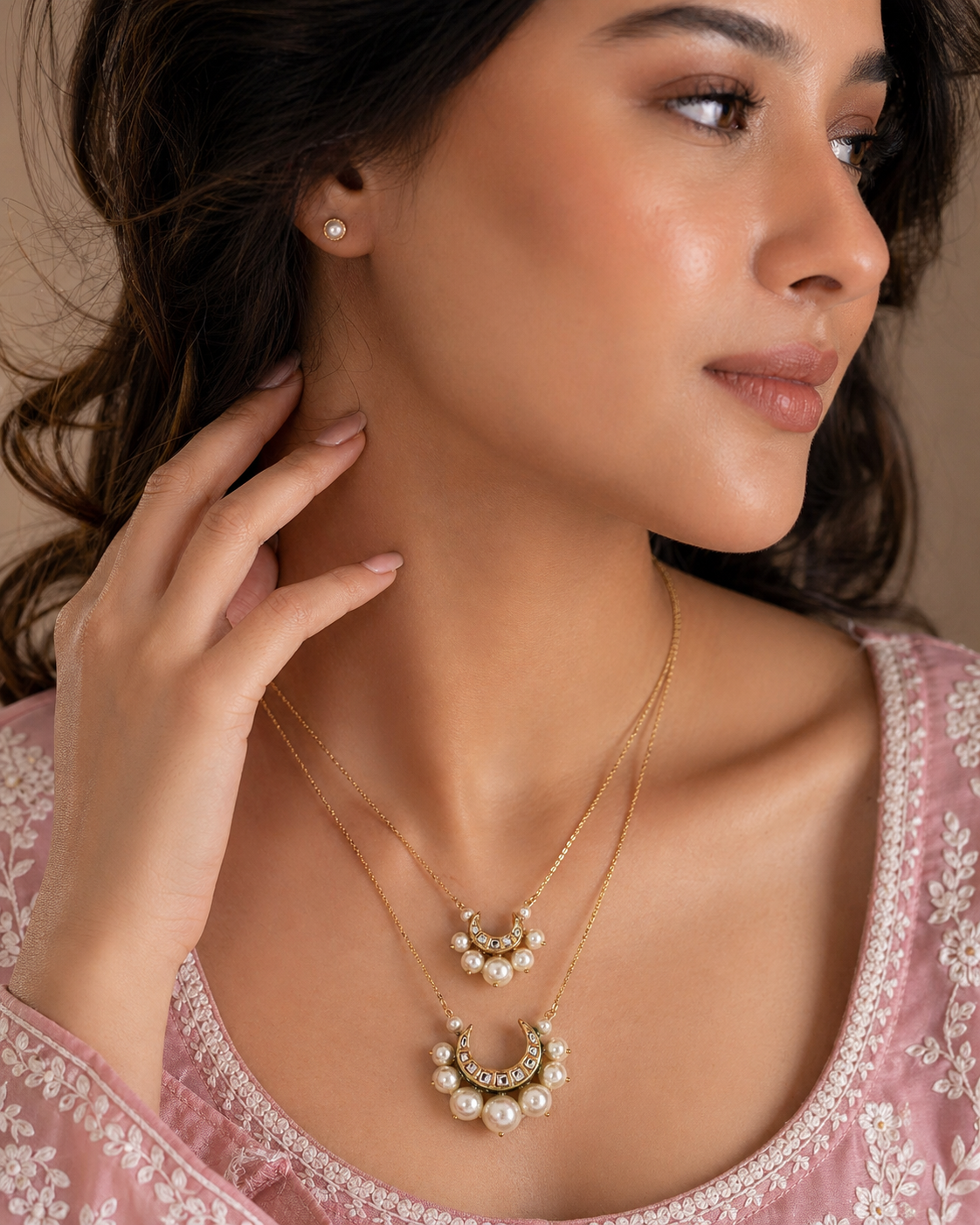 Double Chaand Necklace
