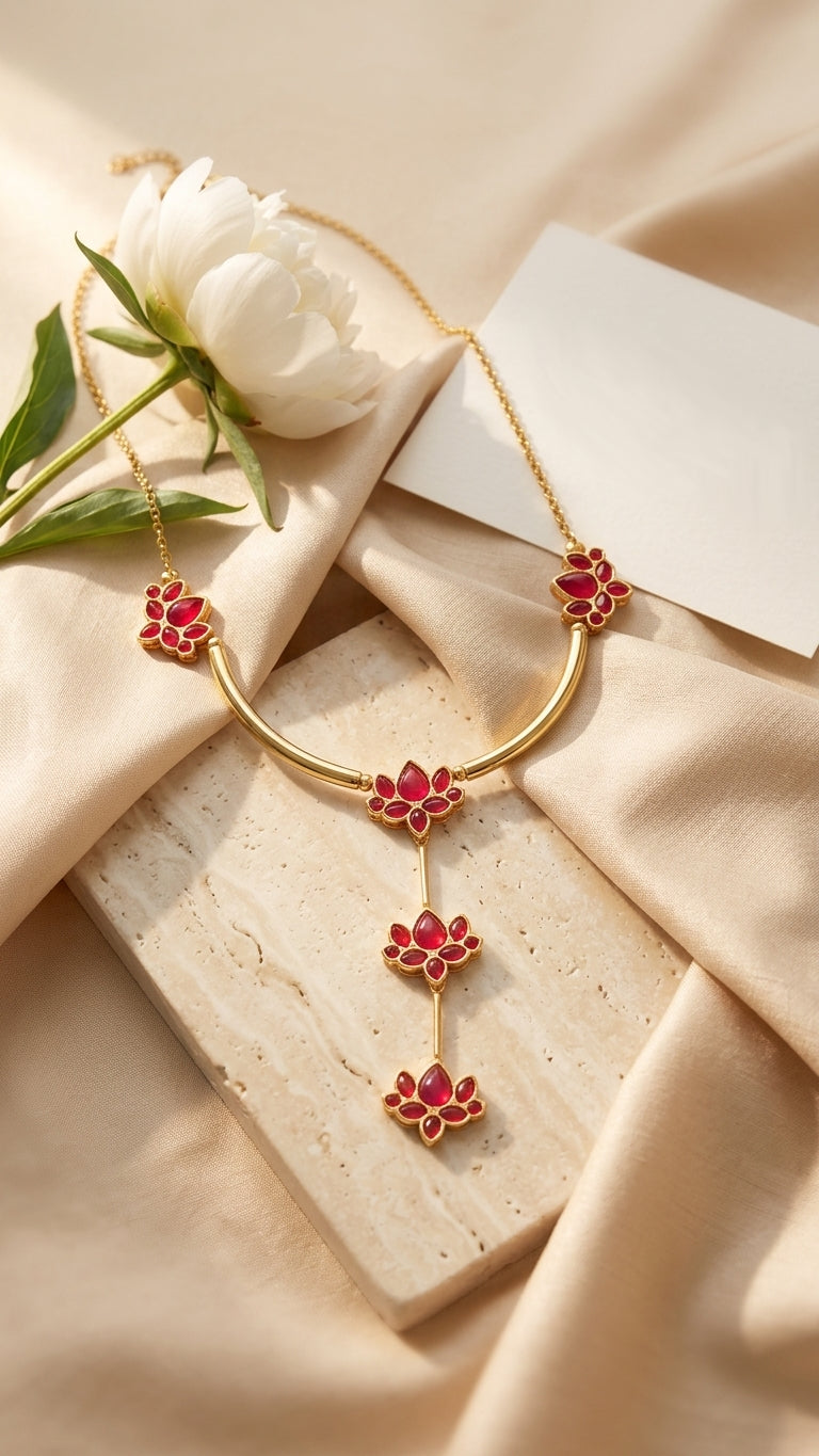 Kamal Necklace-Ruby