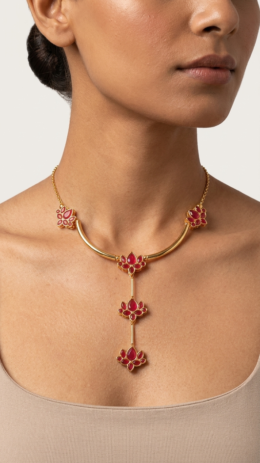 Kamal Necklace-Ruby