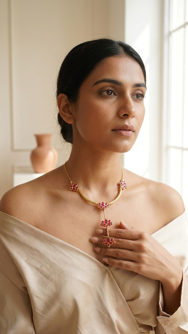 Kamal Necklace-Ruby
